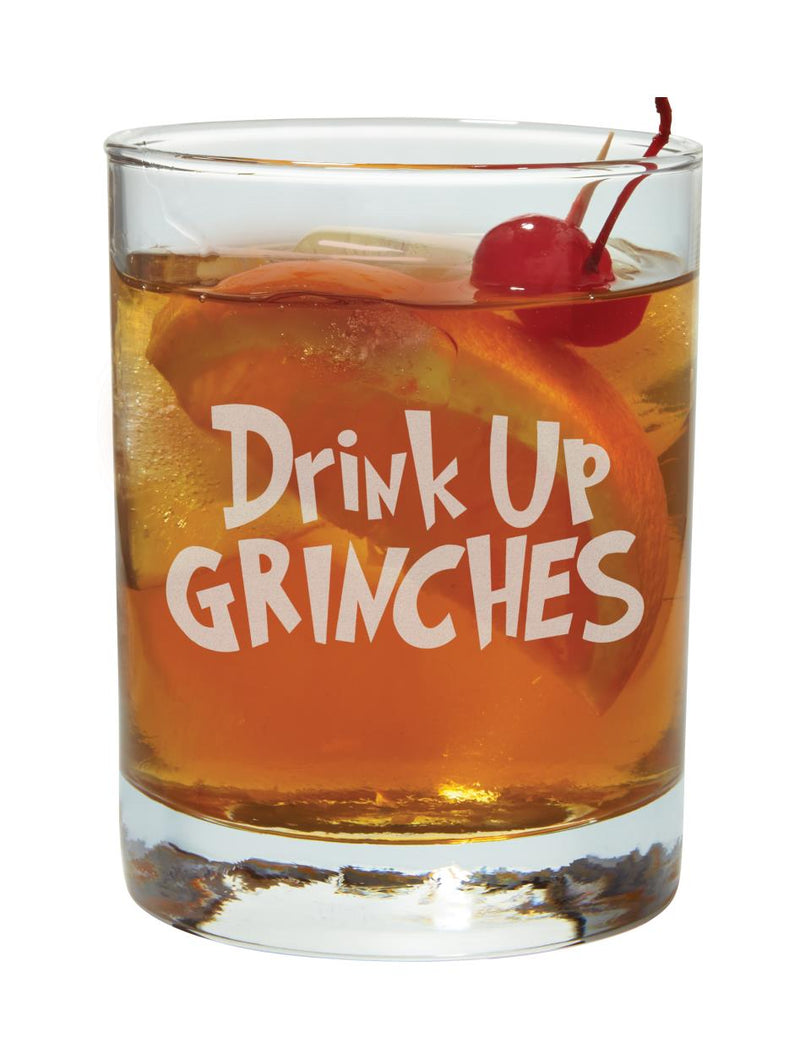 Drink up Grinches 12 oz Rock Glass