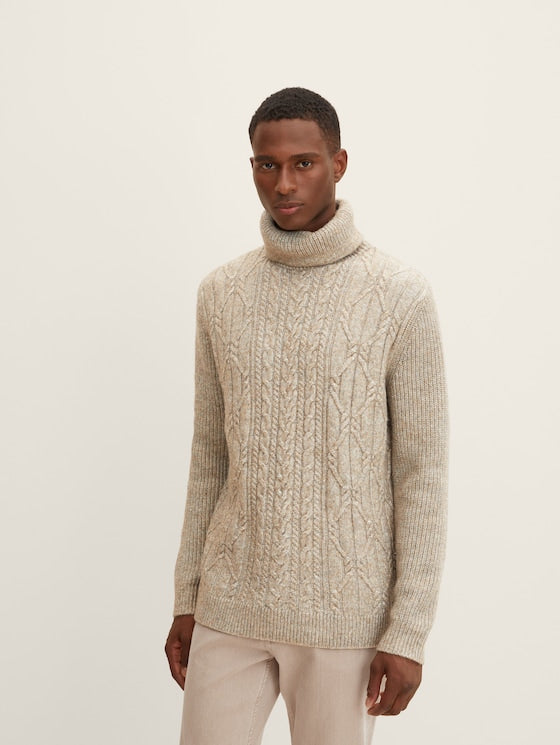 Sweater Pattern Knitted Turtleneck Sweater Men Turtleneck Sweater