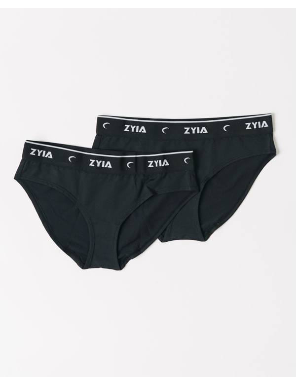 ZYIA Black Comfort Underwear 2PK