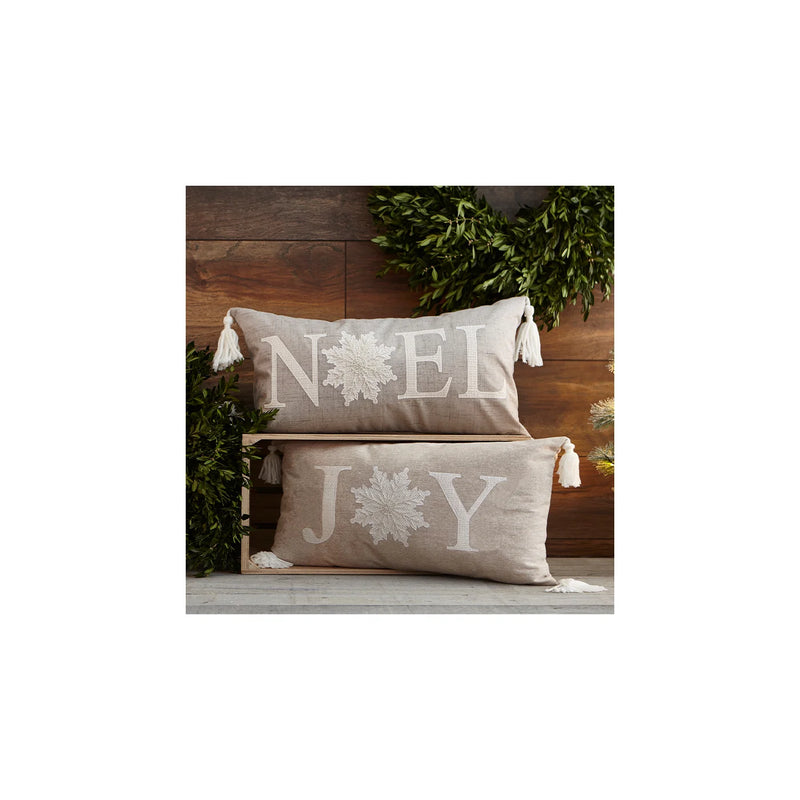 Noel Embroidered Tassel Cushion