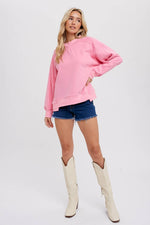 BOXY SWEATSHIRT: BARBIE PINK