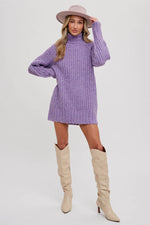 CHUNKY TURTLENECK TUNIC SWEATER: S/M / COCO