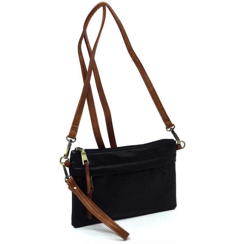 Fashion Zip Pocket Clutch Crossbody Bag