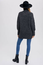 CHUNKY TURTLENECK TUNIC SWEATER: S/M / COCO