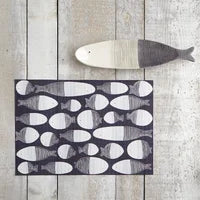 Fish Printed Vinyl Placemat Navy