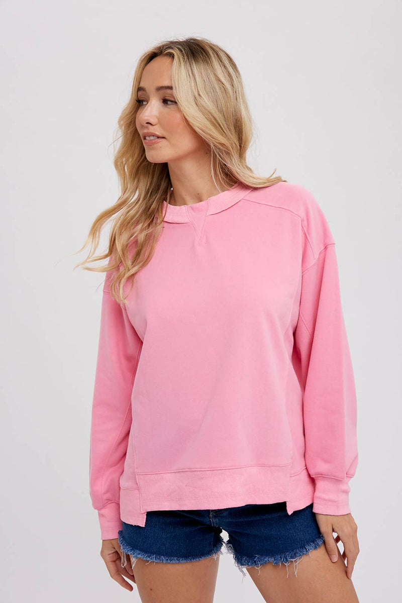 BOXY SWEATSHIRT: BARBIE PINK