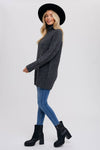 CHUNKY TURTLENECK TUNIC SWEATER: S/M / COCO