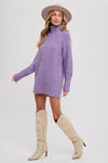 CHUNKY TURTLENECK TUNIC SWEATER: S/M / COCO