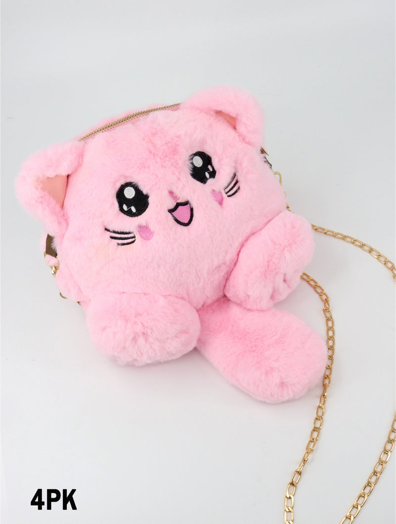 Pink Cat Plushie Bag