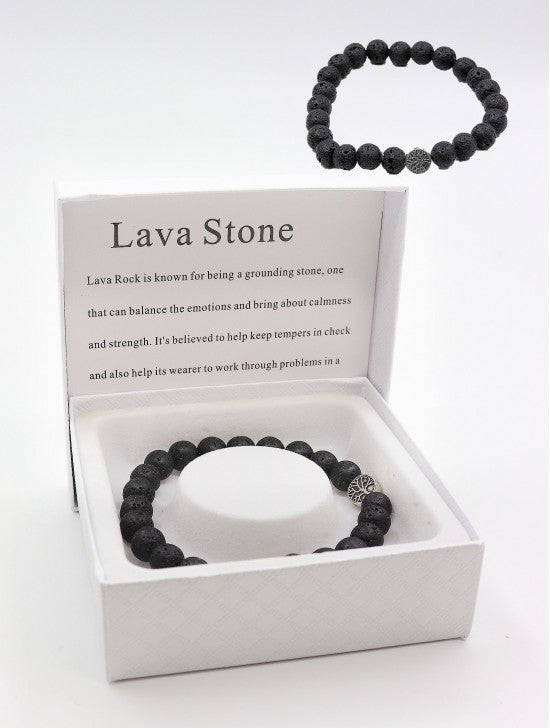 Lava Stone Blessing Bead Bracelets with Gift Box