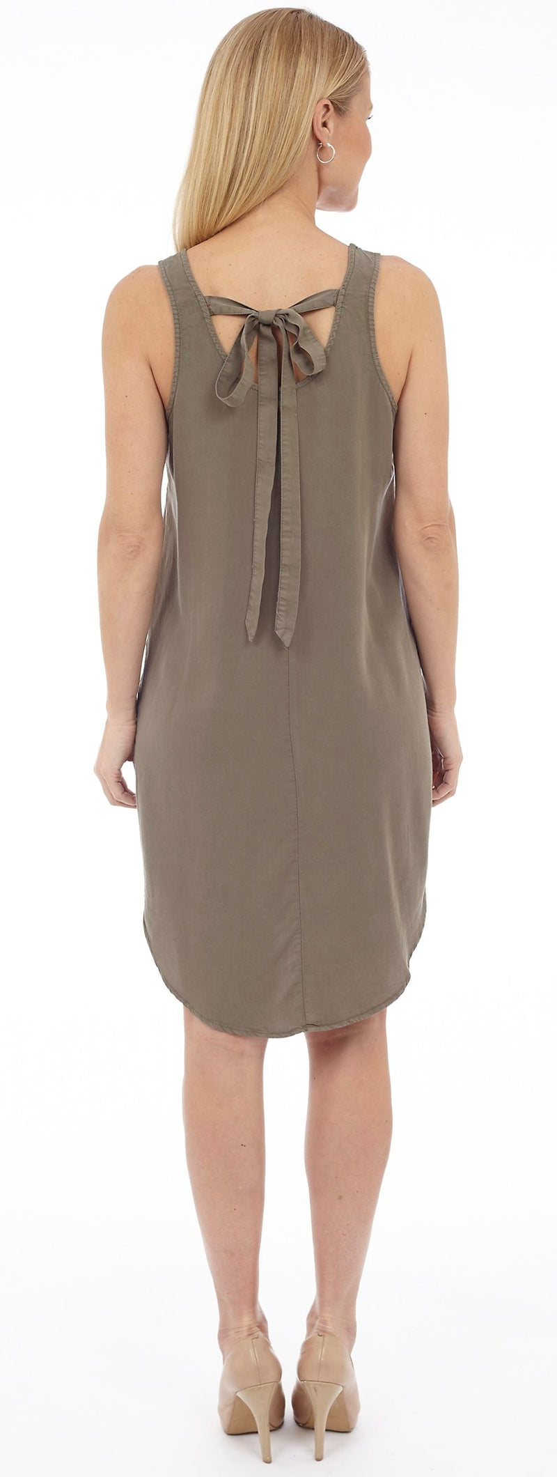 Sleeveless Dress with Back Tie Detail