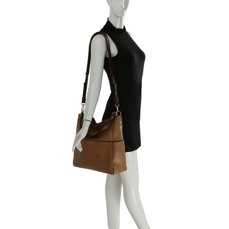 Fashion Shoulder Bag with Whipstitched Strap