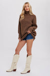 CHUNKY TURTLENECK TUNIC SWEATER: M/L / COCO