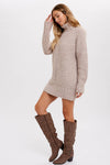 CHUNKY TURTLENECK TUNIC SWEATER: M/L / COCO