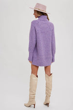 CHUNKY TURTLENECK TUNIC SWEATER: S/M / COCO