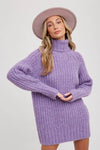 CHUNKY TURTLENECK TUNIC SWEATER: S/M / COCO