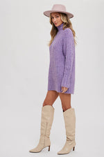 CHUNKY TURTLENECK TUNIC SWEATER: S/M / COCO