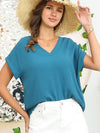 Rolled Short Sleeve Blouse