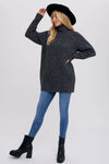 CHUNKY TURTLENECK TUNIC SWEATER: S/M / COCO