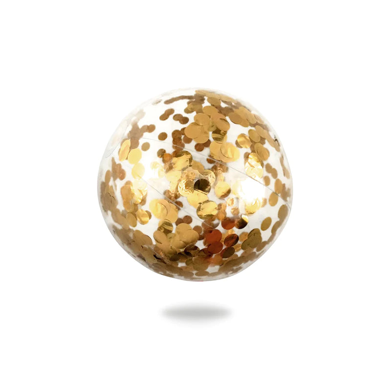 Clear Beach Ball Gold Confetti