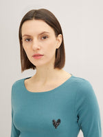 Long-sleeved T-shirt with sequin Heart
