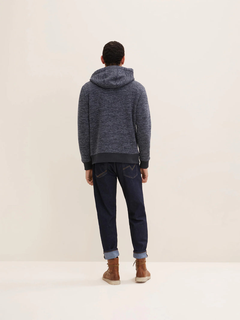Tom Tailor Two-Tone Hoodie with Button Tab