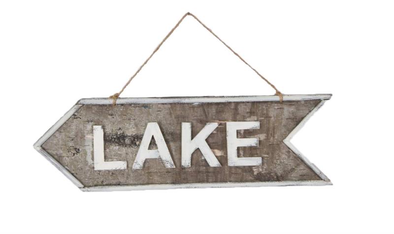 Wooden Lake Sign