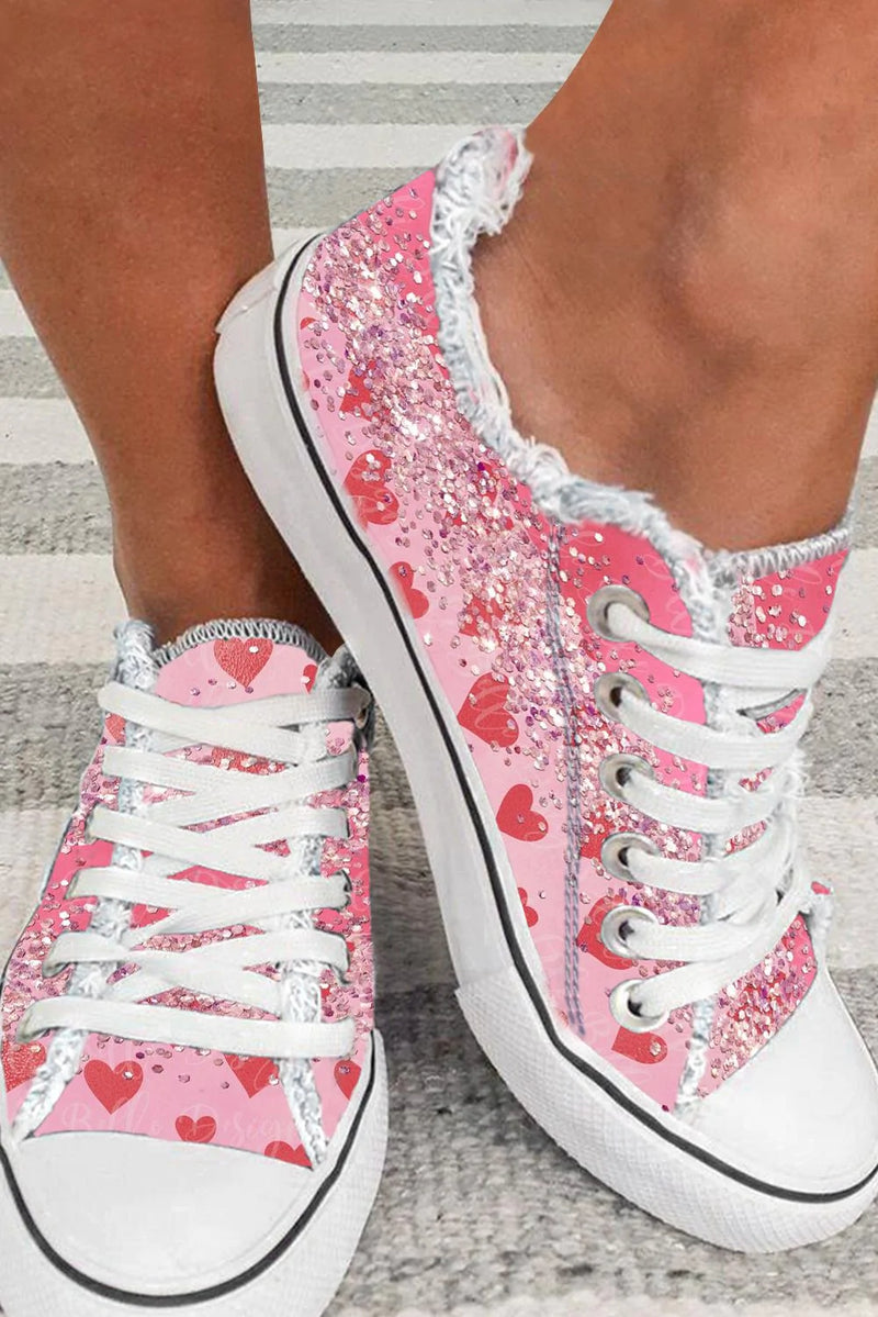 Pink Heart Shaped Valentine's Day Shoes