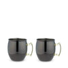 Black Moscow Mule Mug with Gold Handle, 2 Pack