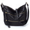 Fashion Zipper Large Crossbody Bag-Black