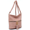 Fashion Tassel Zip Crossbody Bag - Pink