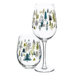 Allover Tree Stemless Wine Glass 14 oz