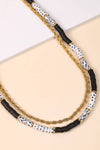 Beaded BLK/WHT Necklace