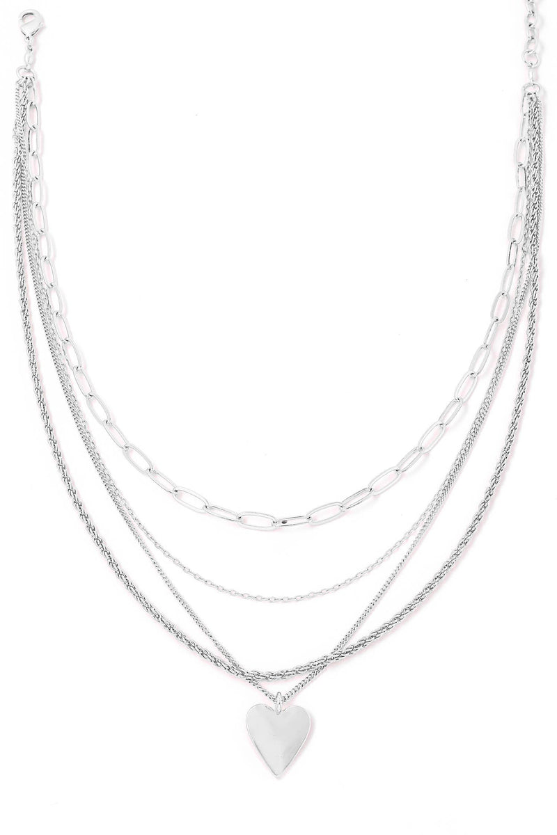Dainty Chain Layered Heart Pendant Necklace