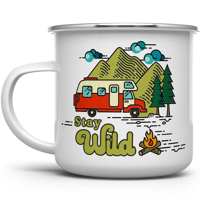 Stay Wild Camper Campfire Mug, Travel Camping Lover Gifts
