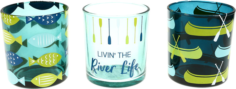 River - 3 Assorted Votive Holders