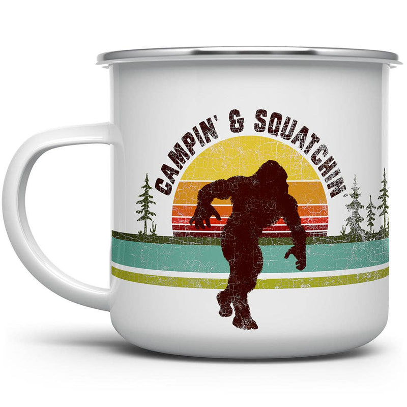 Campin' & Squatchin Bigfoot Sasquatch Camping Campfire Mug