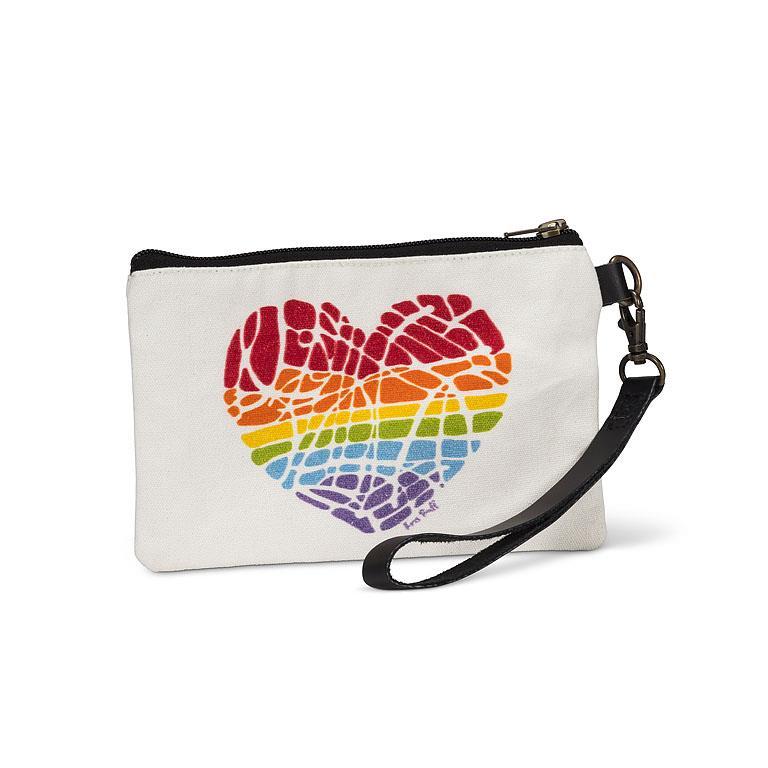 Rainbow Heart Pouch With Strap