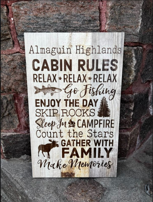 Cabin Rules - ALMAGUIN HIGHLANDS