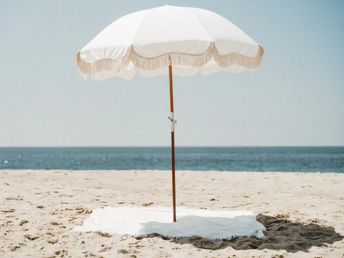 Premium Beach Umbrella - Vintage WHT
