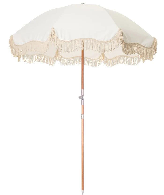 Premium Beach Umbrella - Vintage WHT