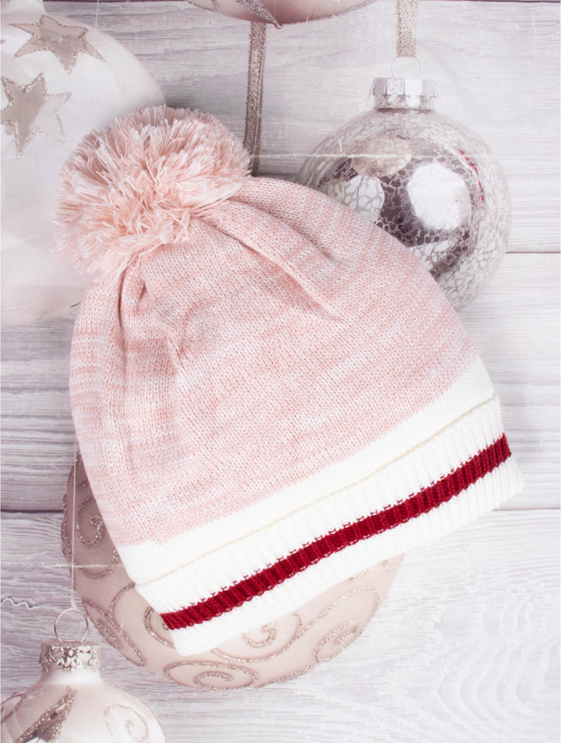 Knitted Double Layer Camp Hat w/ Pom Pom