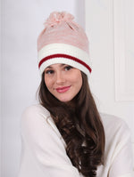 Knitted Double Layer Camp Hat w/ Pom Pom