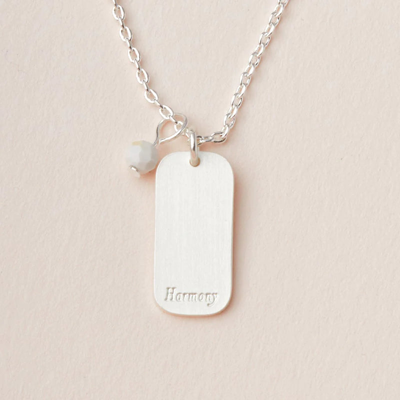Stone Intention Charm Necklace - Howlite/Silver