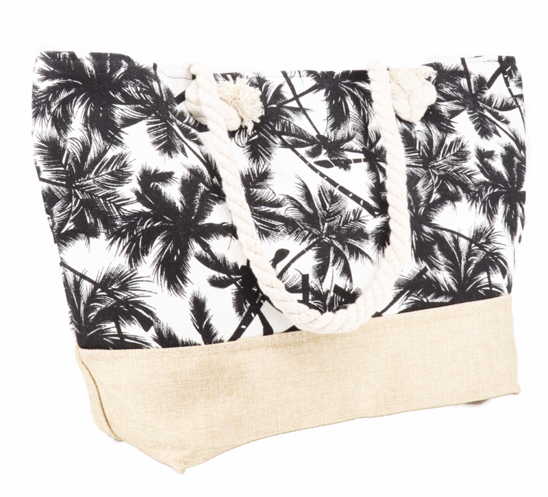 Palm  Print Canvas Bag