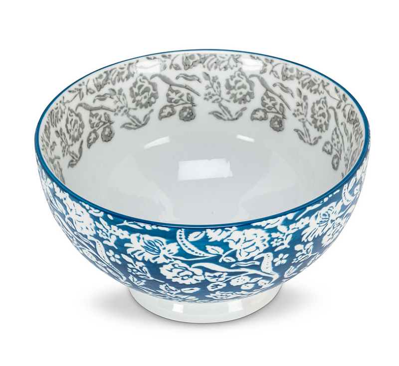 Deep Porcelain Bowl BLU/GRY