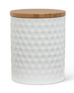 Hexagon Textured Canister WHT