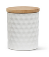 Hexagon Textured Canister WHT