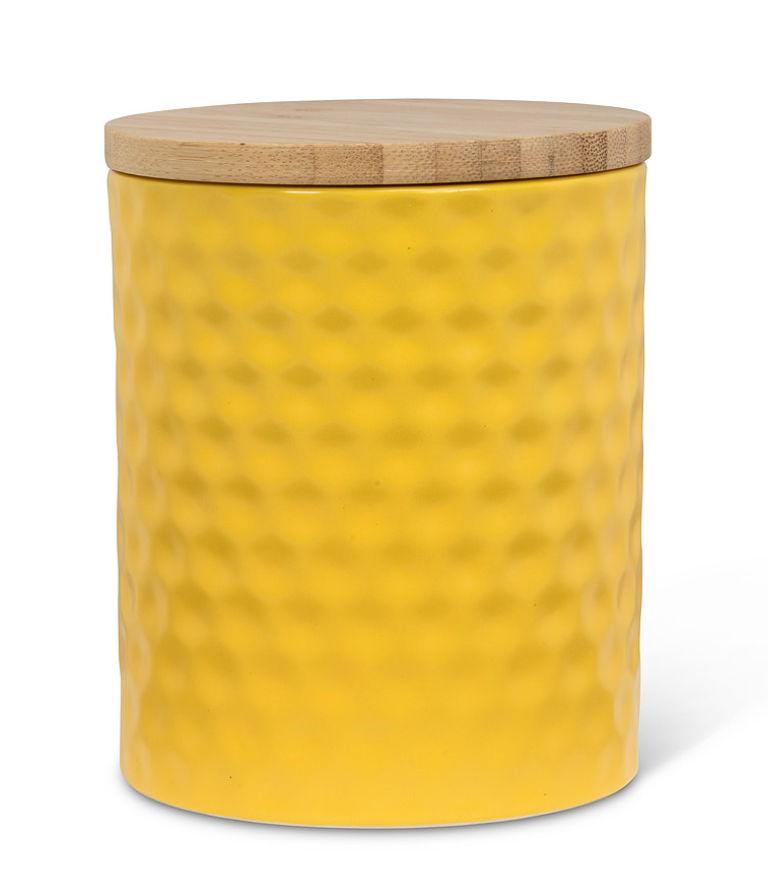 Hexagon Textured Canister YLW