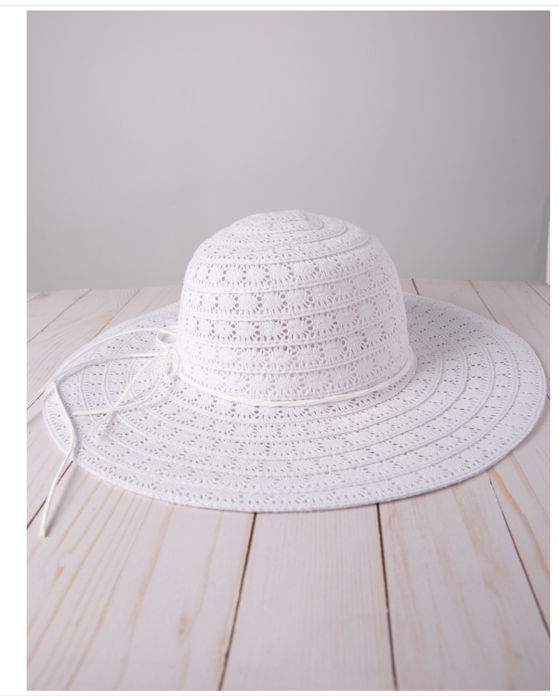 Eyelet Style Summer Hat White